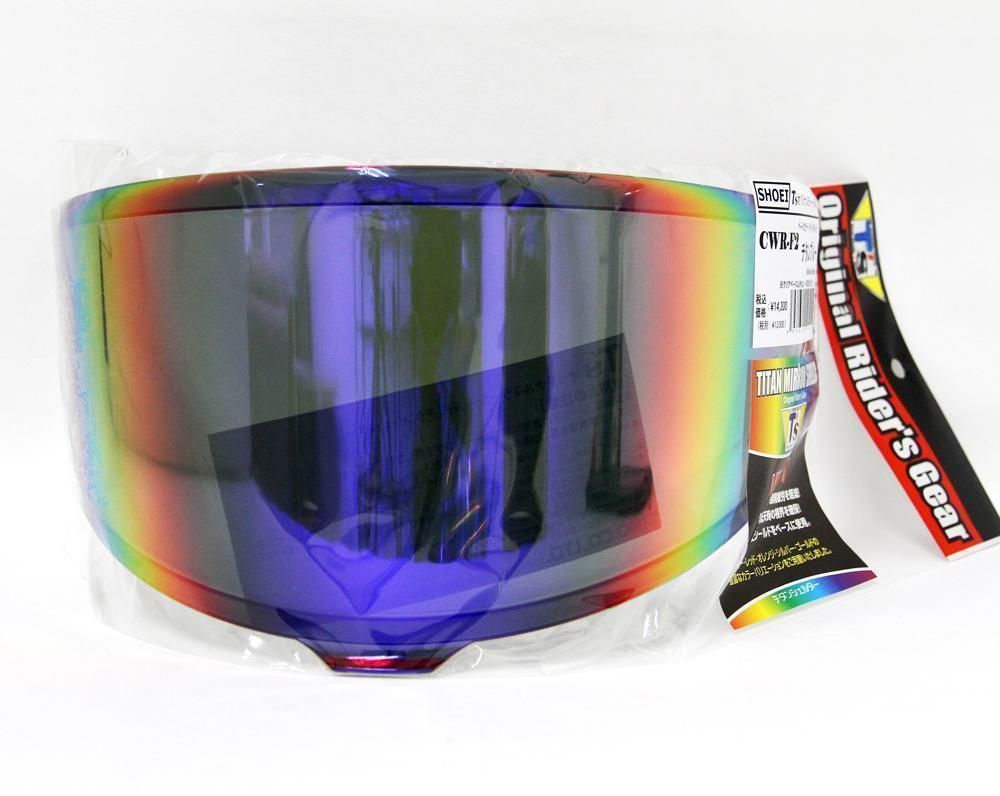 Ts ティーズ ミラーシールド ショーエイ CWR-F2 ピンロック ダークスモークベース チタンブルー