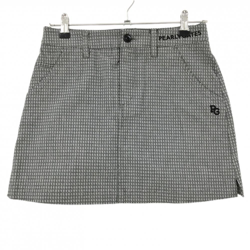 パーリーゲイツ スカート 黒×白 総柄 ロゴ刺しゅう ストレッチ レディース 0 S ゴルフウェア PEARLY GATES