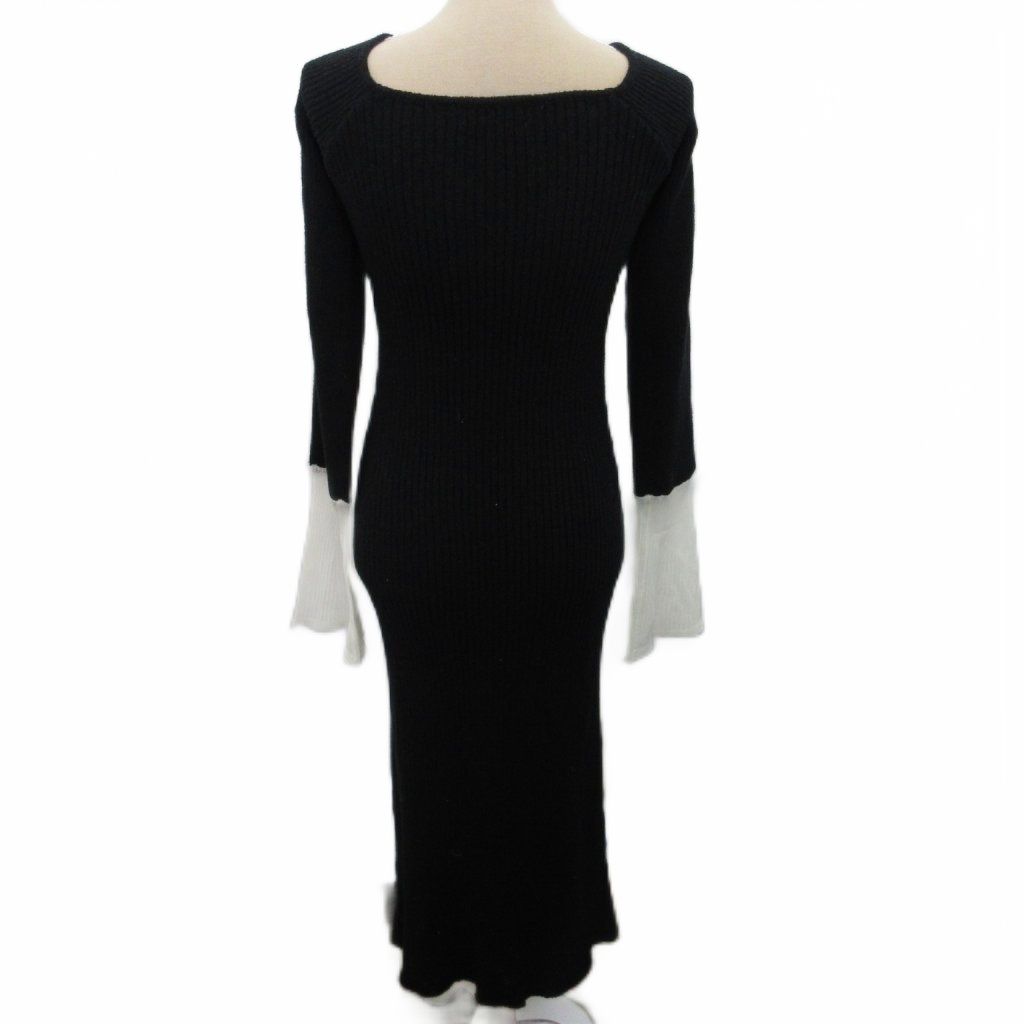 ANDMARY ニットマキシワンピース　黒 アンドマリー AND MARY ニットワンピース マキシ ロング レース F 黒