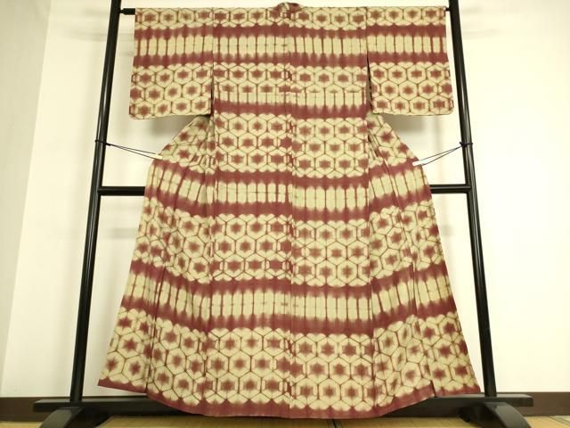 平和屋着物▽上質な紬 単衣 絞り 亀甲柄 正絹 逸品 DAAQ3572az - メルカリ