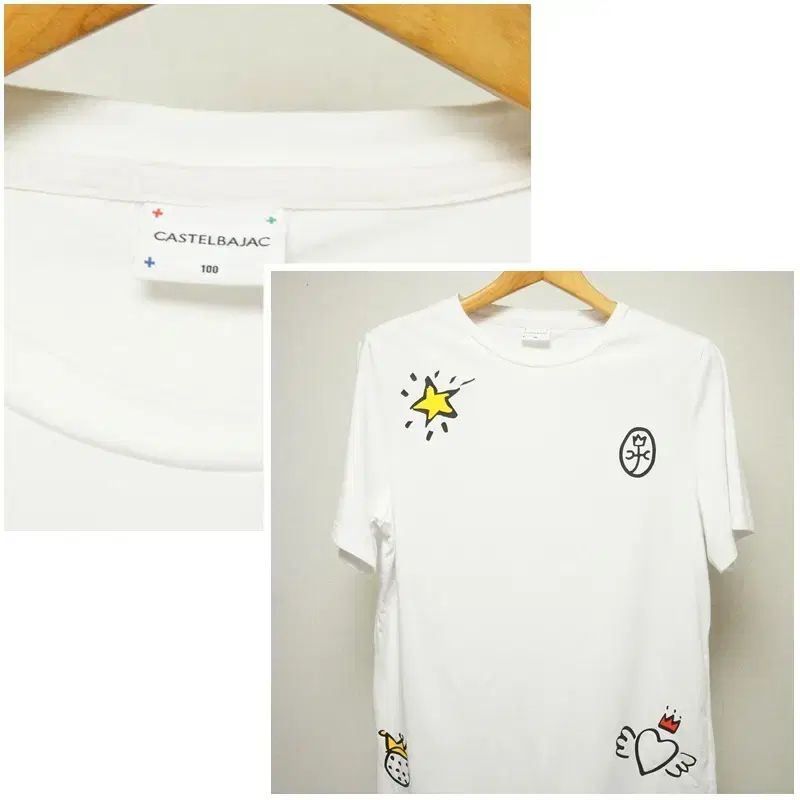 CASTELBAJAC(カステルバジャック) ホワイト ラウンド Tシャツ メンズ 95