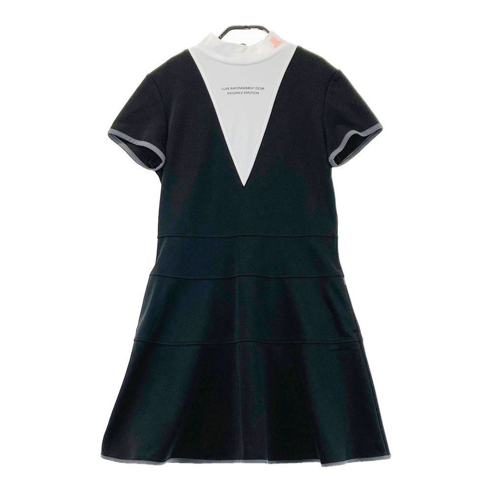 サイズ L LANVIN SPORT ランバン スポール モデル ハイネック 半袖ワンピース ブラック系 240101536836 ゴルフウェア レディース ストスト