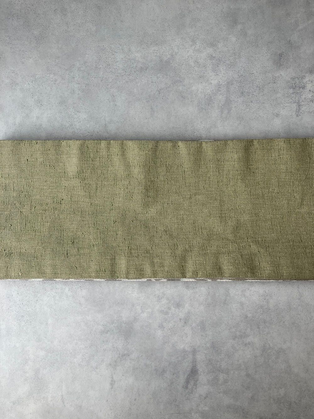 リバーシブル半幅帯 波模様グレージュ ハンドブロックプリント×遠州木綿 OH028