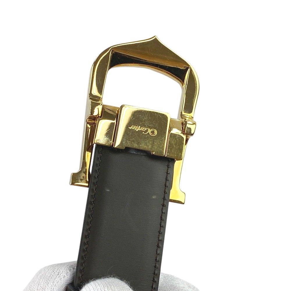 ■中古■　カルティエ タンクアルディオン ベルト レザー GP ブラック 【338533】3 □中古□ カルティエ タンクアルディオン ベルト レザー GP ブラック