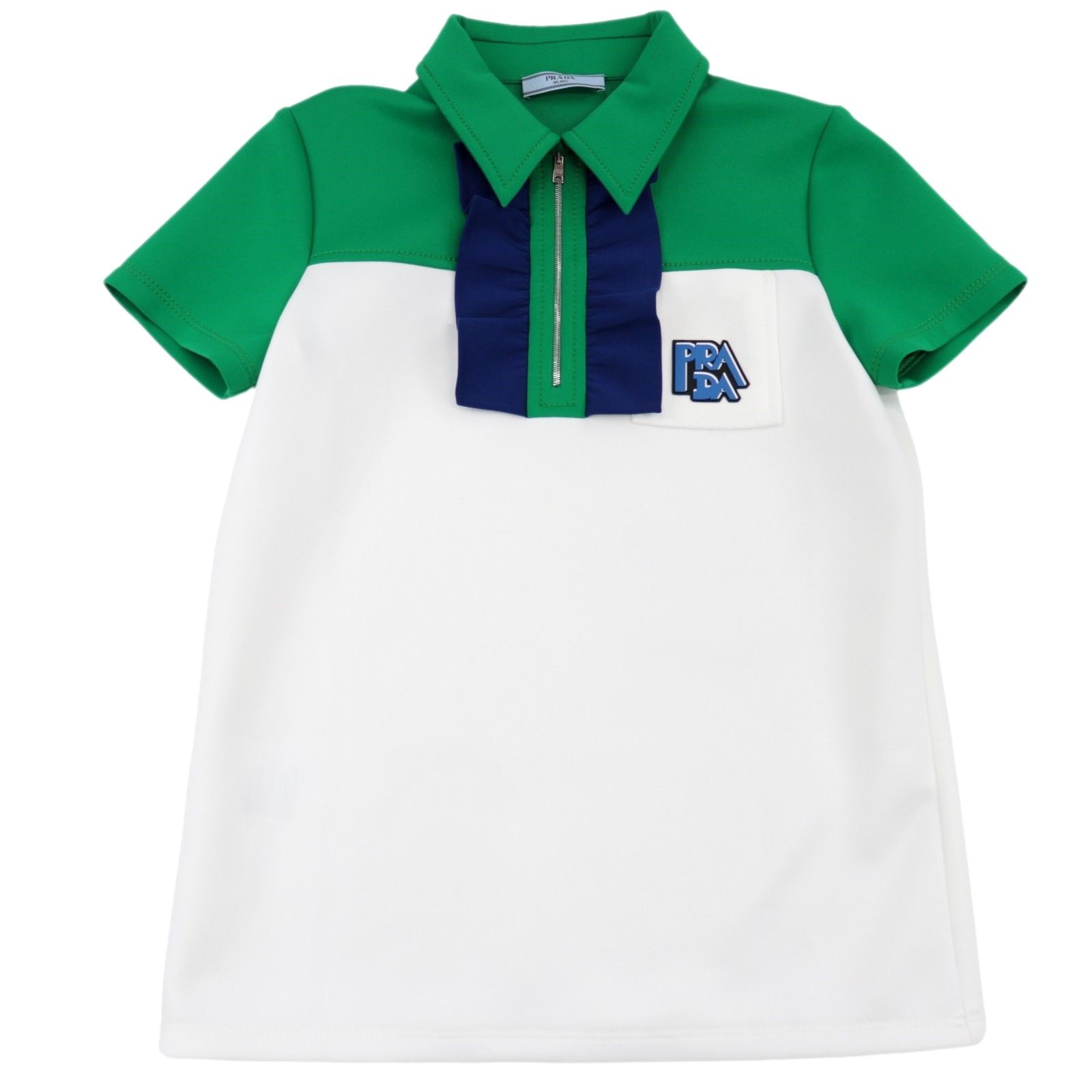 プラダ PRADA ポロシャツ 半袖 ロゴ 胸ポケット XL 紺 ネイビー