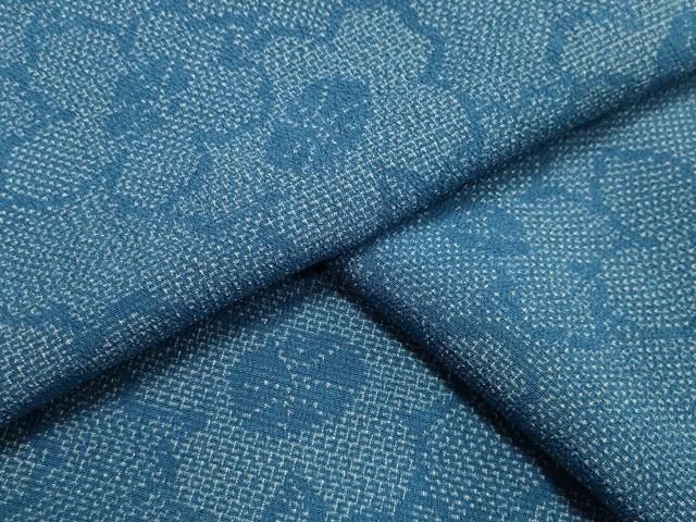 平和屋着物●本塩沢　130亀甲　舞花文　胴抜き仕立て　正絹　逸品　CAAX5905gh 平和屋着物○本塩沢 130亀甲 舞花文 胴抜き仕立て 正絹 逸品 CAAX5905gh