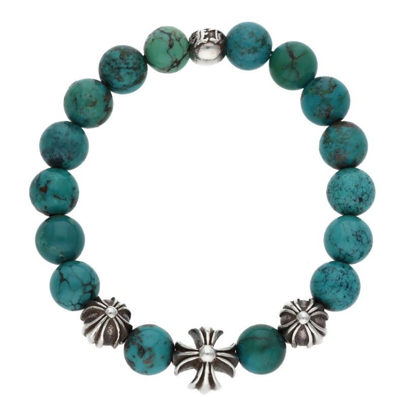 クロムハーツ 8 mm BEAD mmビーズブレス 13 mmターコイズビーズブレスレット メンズ