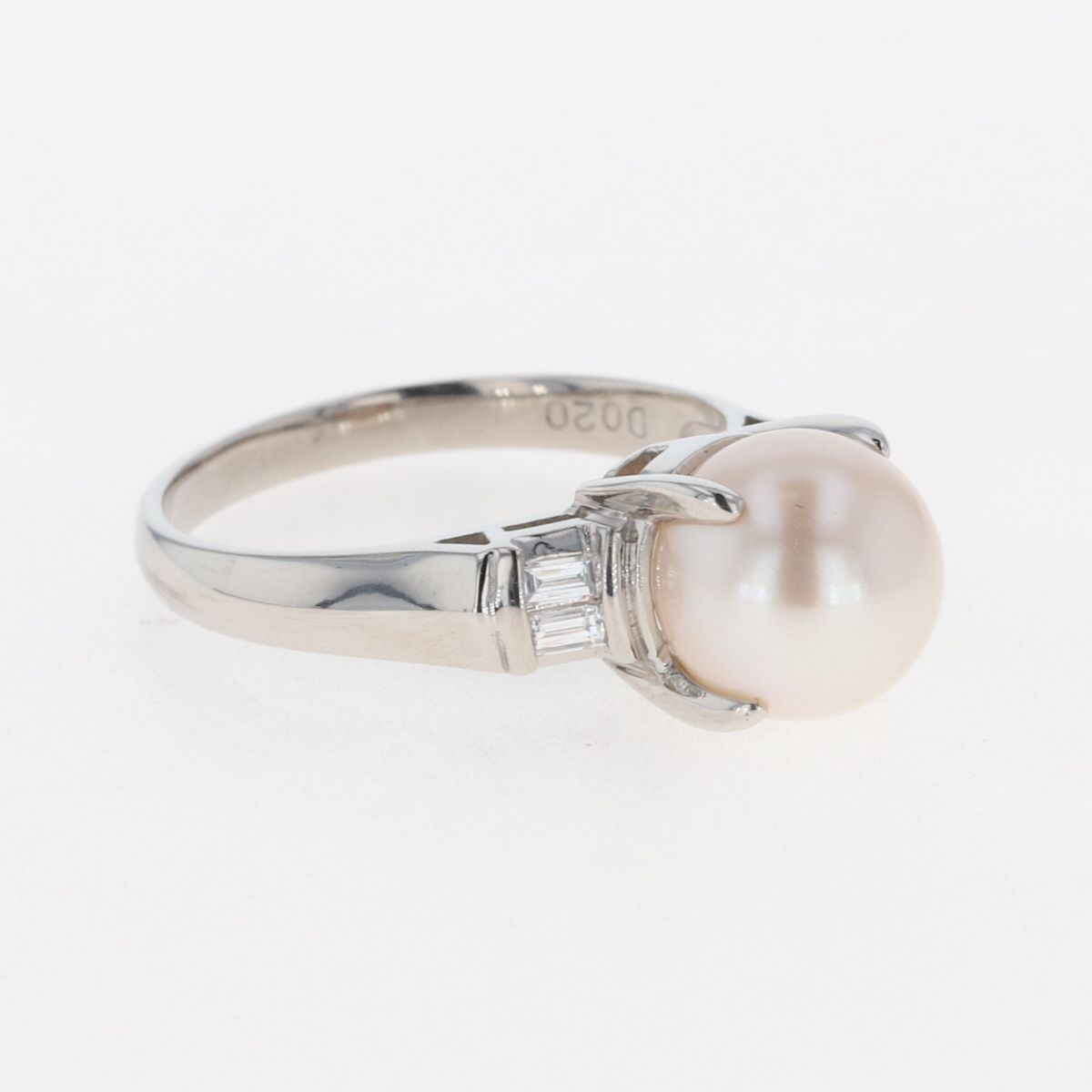 人気商品 パール デザインリング プラチナ 指輪 メレダイヤ 真珠