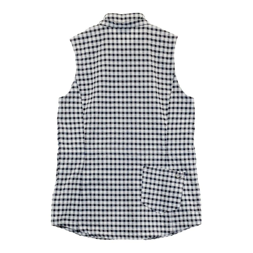 サイズ：L MUNSING WEAR マンシングウェア  フルジップ ベスト チュニック丈 チェック柄 ホワイト系 [240101434811] ゴルフウェア レディース ストスト サイズ：L MUNSING WEAR マンシングウェア フルジップ ベスト