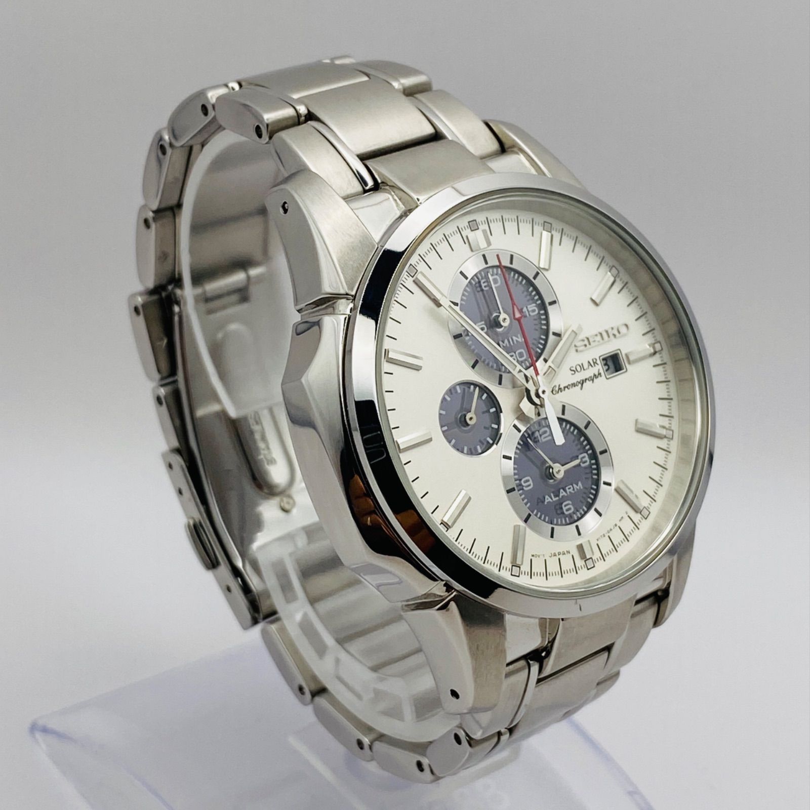 稼働品1000円～SEIKO セイコー⁄ソーラー⁄メンズ腕時計⁄クロノグラフ 1円