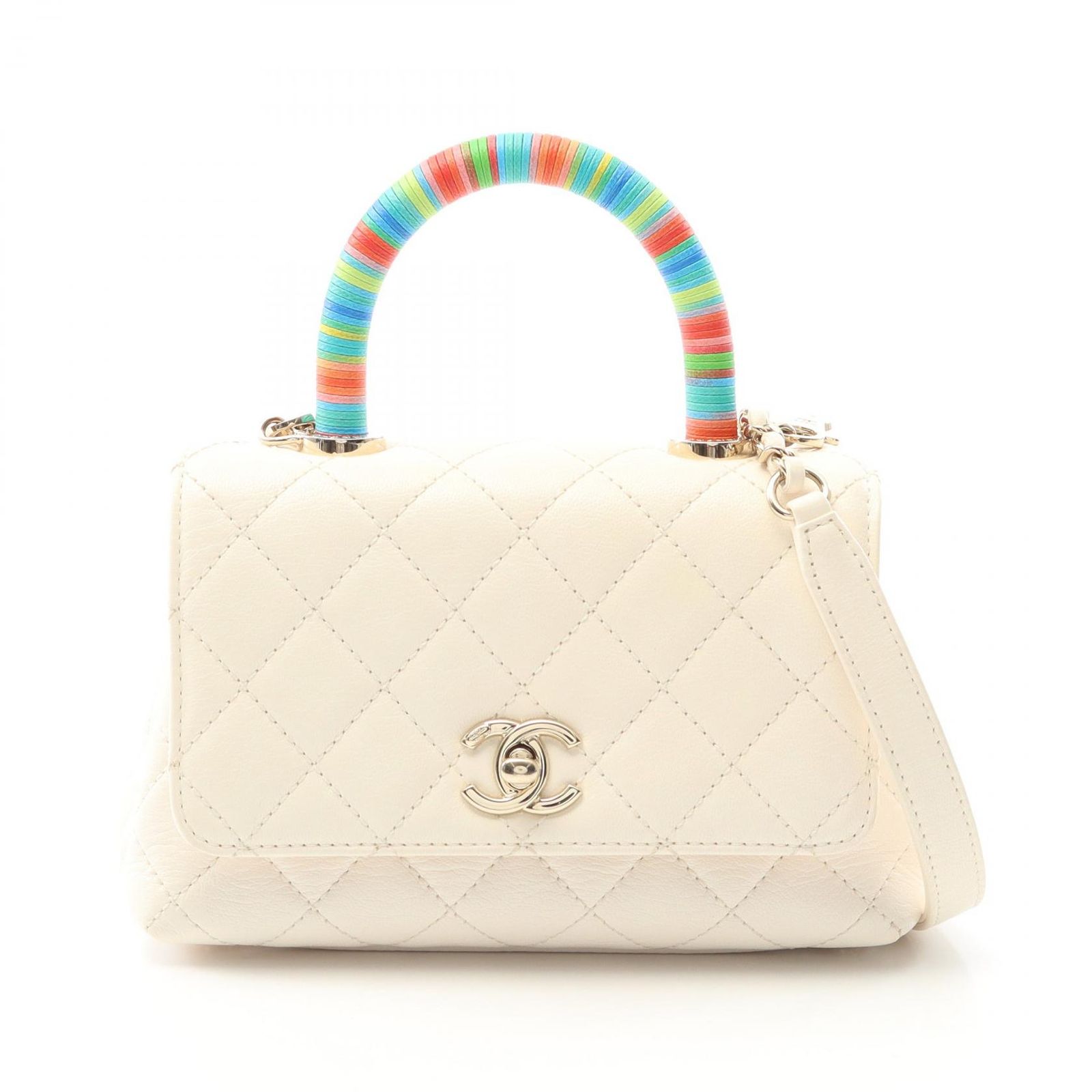 N2152 美品!! シャネル マトラッセラムスキン トップハンドルハンドバッグ N2152 美品!! シャネル マトラッセラムスキン トップハンドル