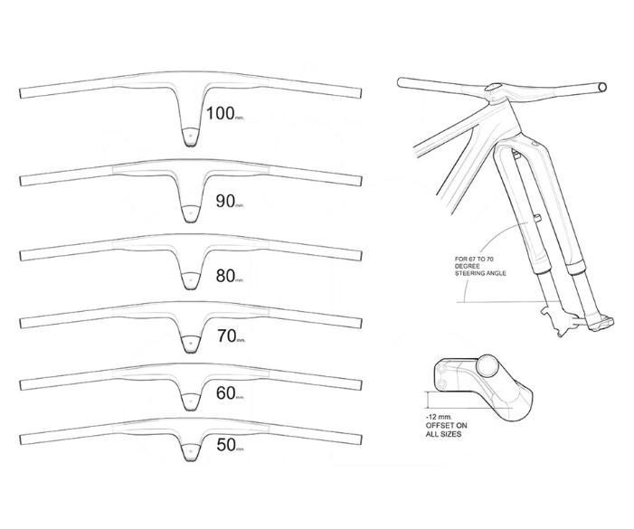 一体横山地車直把一体登山車把手炭素繊維破風一体直把手