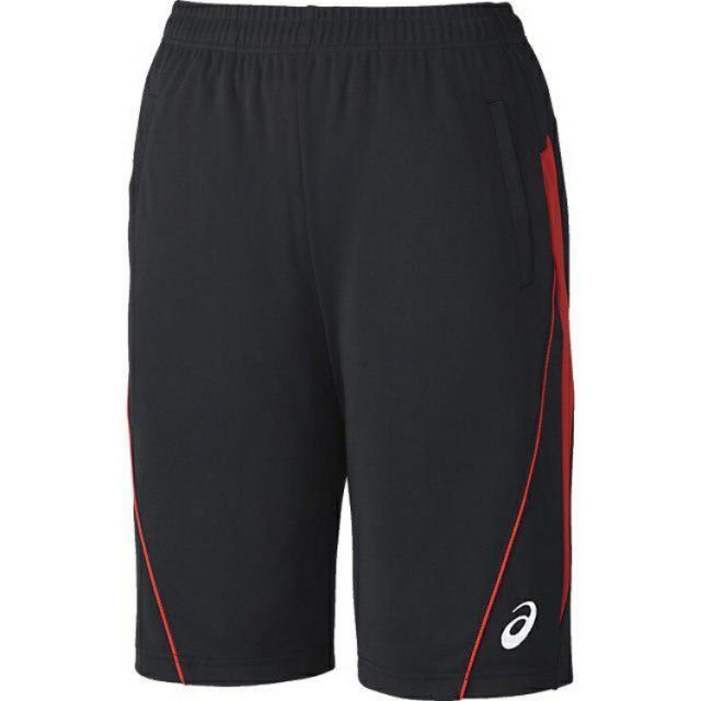 asics アシックス KNIT HALF PANTS BLACKxRED 2XO XAT244 9023 | スポーツ メンズ 2XO ブラック 黒 レッド 赤 服 衣類 衣料品ウェア ウエア フィットネスウェア ボトムス ズボン ショートパンツ ハーフパン