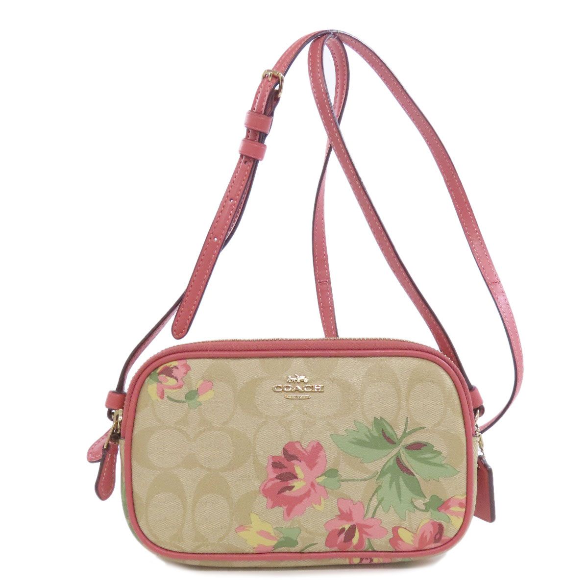 COACH コーチ F73007 フラワーモチーフ ショルダーバッグ PVC 