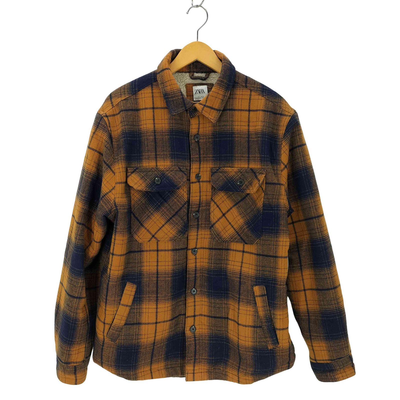 ザラ ZARA 裏地ボアチェック柄シャツジャケット メンズ JPN：L 