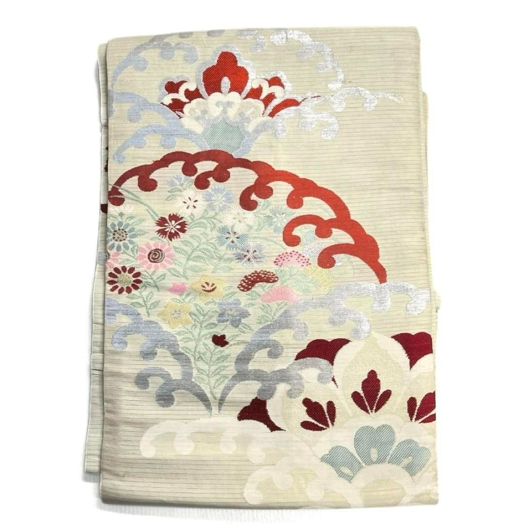 アンティーク帯　染め　南天　正絹 昼夜帯 黒繻子 桃 壺中天 アンティーク | 凍蝶 アンティーク 昼夜帯 花