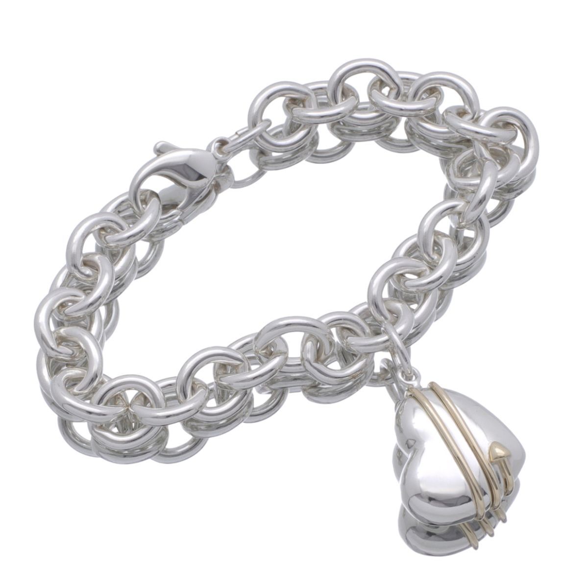 ティファニー Tiffany&co ブレスレット ハート＆アロー Ag925×K18YG 