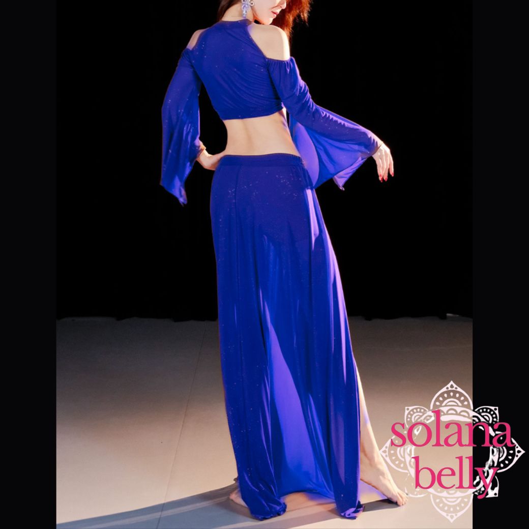 HOYDA ベリーダンス 衣装 ブルー 小柄な方向け HOYDA ベリーダンス