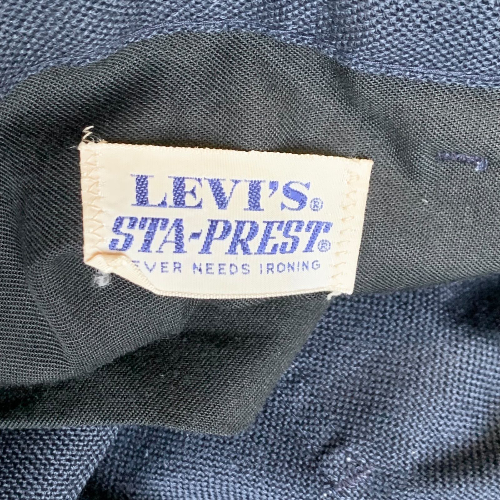 70's Levi's STA-PREST Tapered Pants BigE Navy 60年代 70年代スタプレ スタプレストパンツ スラックス テーパードパンツ スリムパンツ リーバイス ビッグE bige