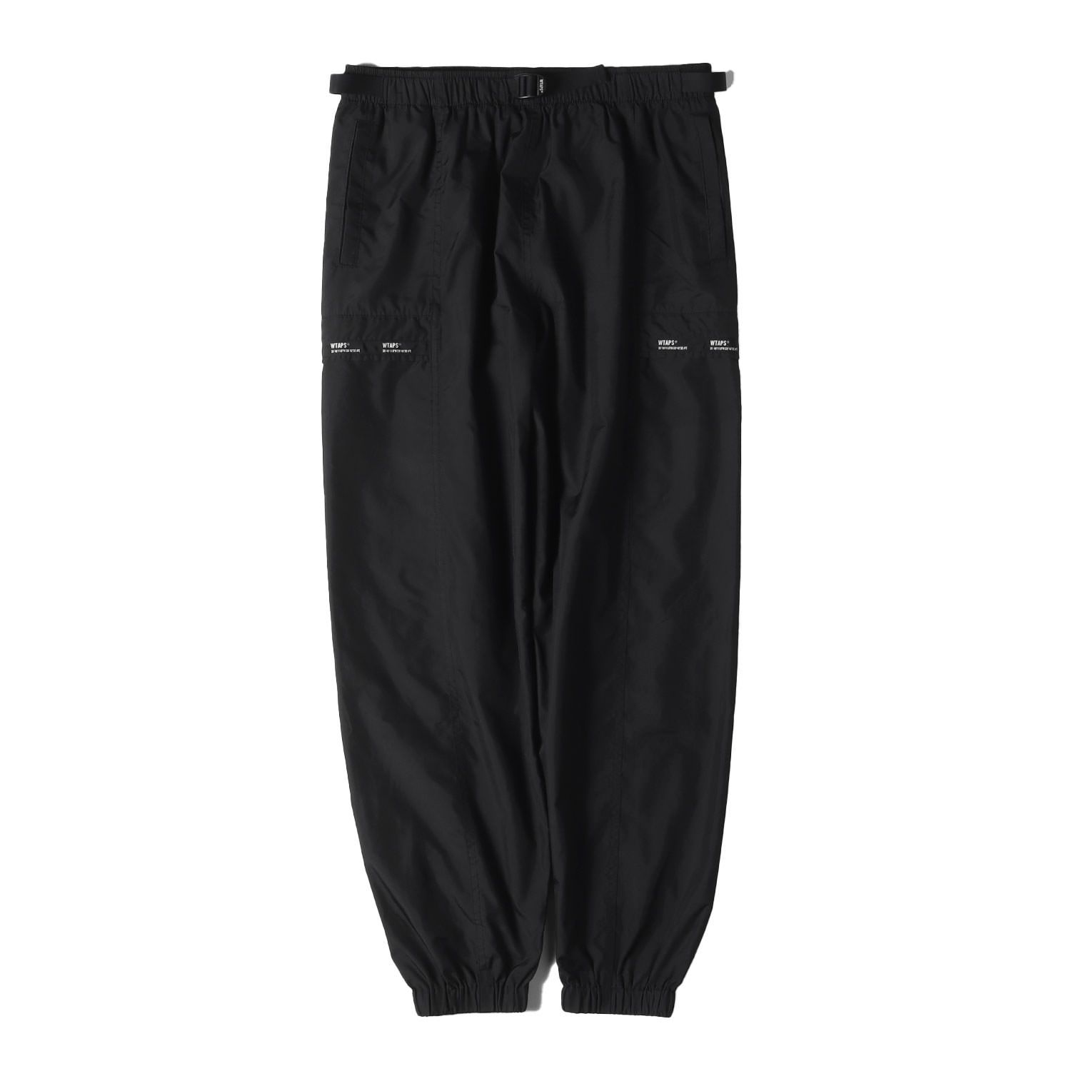 WTAPS ダブルタップス パンツ サイズ:S 21SS ロゴテープ付き トラックパンツ TRACKS ブラック 黒 ボトムス ズボン【メンズ】