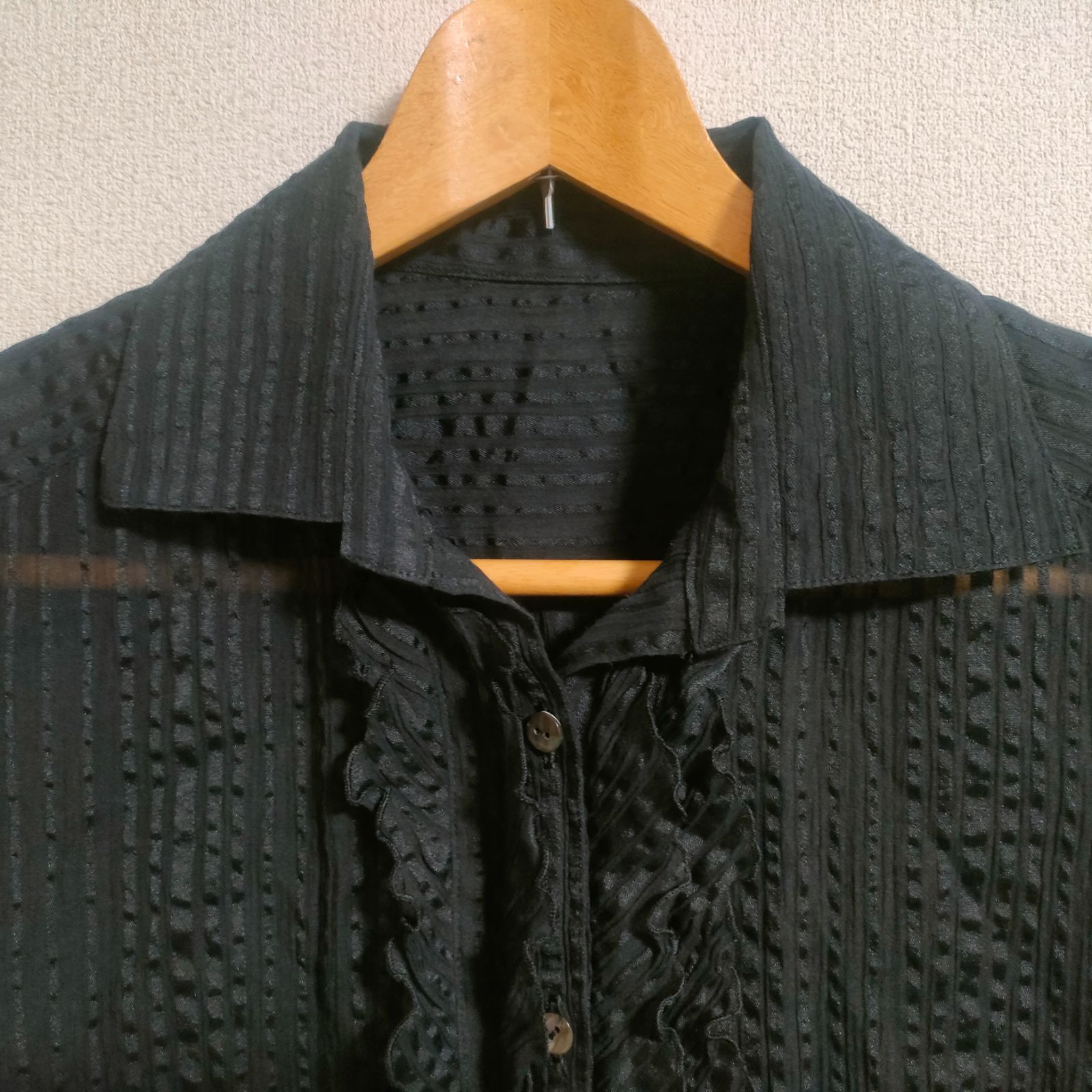 Leilian レリアン シャツ ブラウス ブラック 黒 サイズМ 9号 ロング丈 