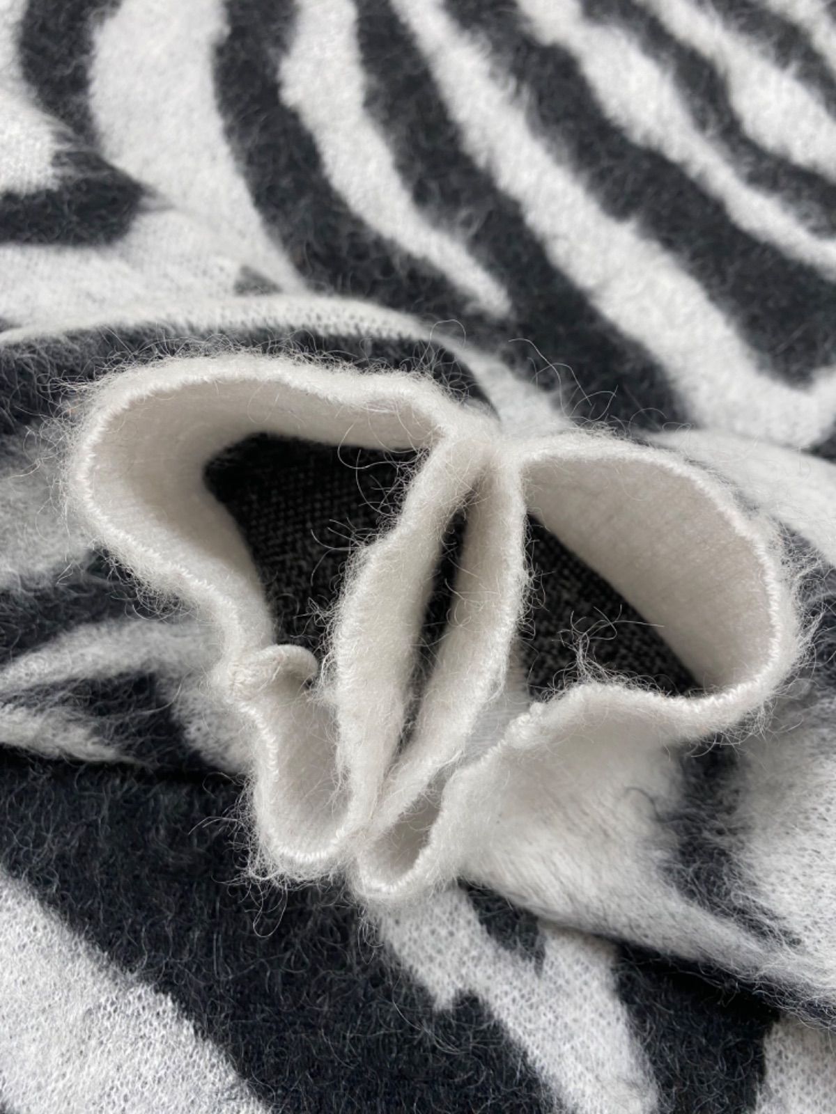 トップス MINEDENIM Zebra Mohair Knit MINEDENIM - Zebra Mohair Knit Crewneck Pullover / 2310-6002