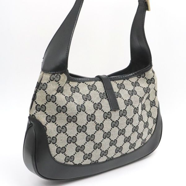 グッチ GUCCI ジャッキー ショルダーバッグ スモール GG柄 黒×グレー