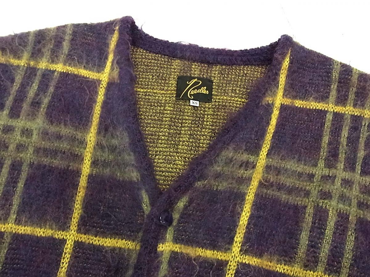 定価29,700円 20AW◆Needles ニードルズ モヘヤカーディガン チェック柄 ニット Mohair Cardigan-Plaid HM272 メンズ 秋冬物 定価29,700円 20AW◇Needles ニードルズ モヘヤカーディガン チェック