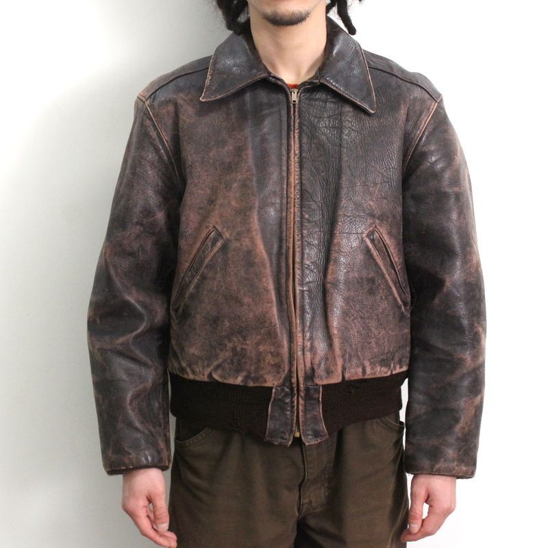 50s vintage ホースハイド レザー スポーツジャケット メンズ Lサイズ