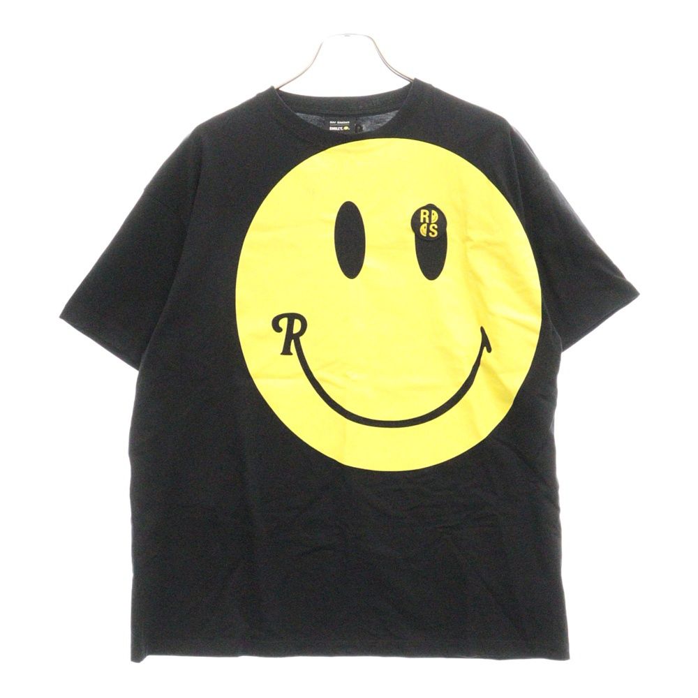 RAF SIMONS (ラフシモンズ) Big Fit Smiley T-Shirt ビッグスマイリープリント半袖Tシャツカットソー ブラック 224-M120