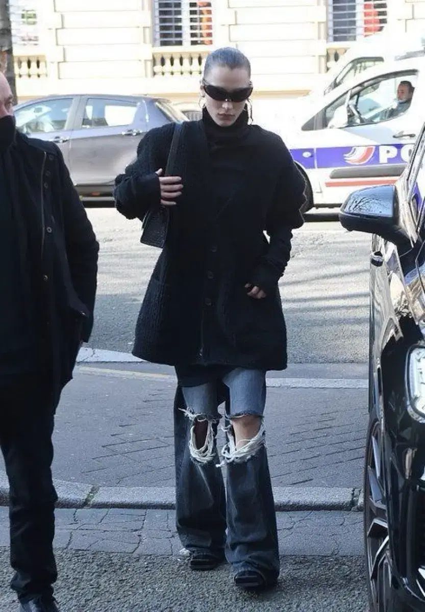 バレンシアガ ダメージ large バギーパンツ ウォッシュドブラック M