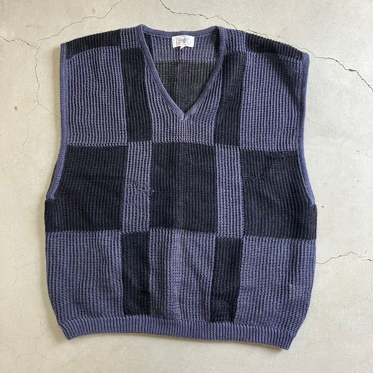 00's vintage メッシュニットベスト　アーカイブ グランジ y2k 00's vintage ニットベスト ネイビー アーカイブ グランジ y2k
