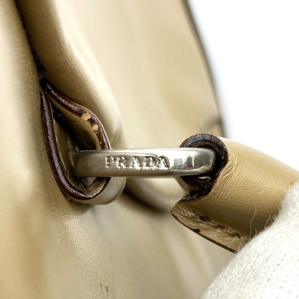 m*B様 ヴィンテージ店購入品　PRADA ベージュ　レザーバック「訳あり」レデ カメオベージュ ラージ ソフトルックスレザー トートバッグ | PRADA