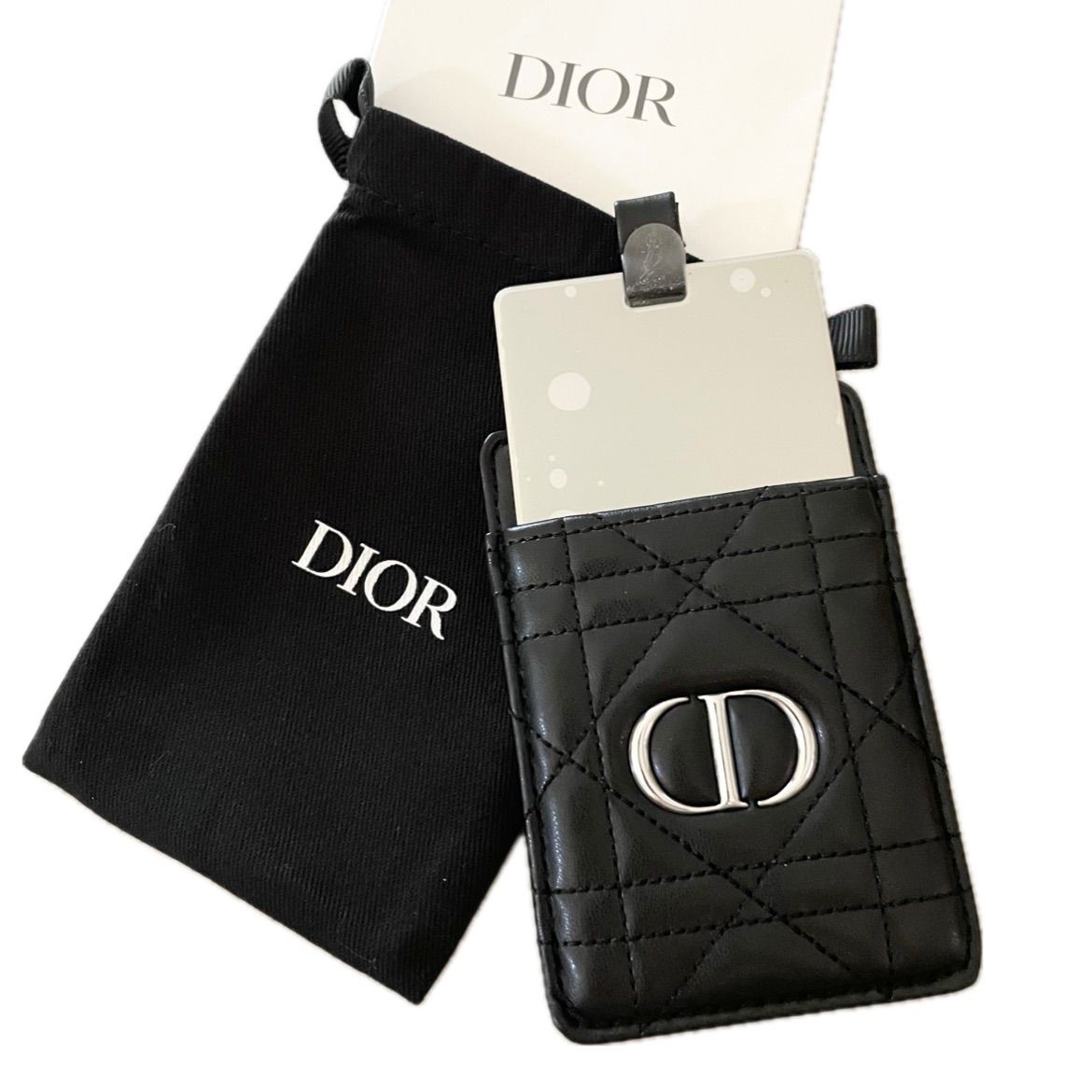 DIOR ブラックミラー キルティングデザイン ディオール コンパクトミラー キルティング ブラック - メルカリ