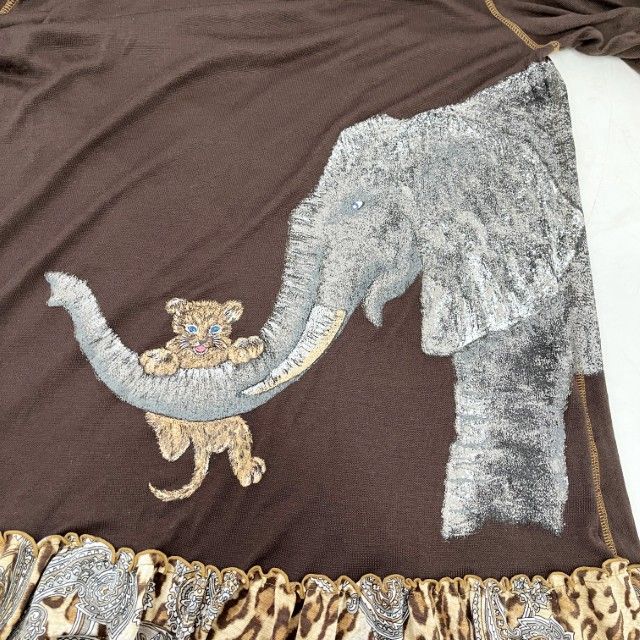 【最高級】【11号】伊太利屋 ヒョウ ワンピース レディース ◇◇ITALIYA イタリヤ 伊太利屋 ワンピース 11号 ミセス ゾウ