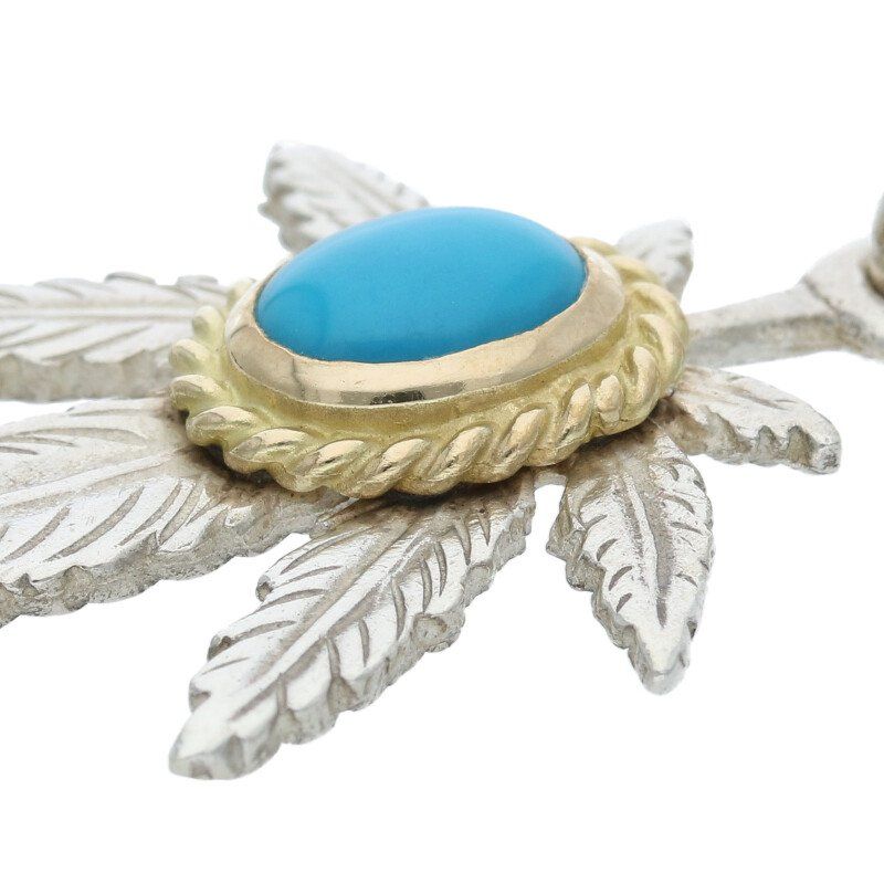 上銀　ターコイズフェザー　OLD タイプ goro's(ゴローズ) 【オールド】上銀銀縄ターコイズ特大フェザー 左向き