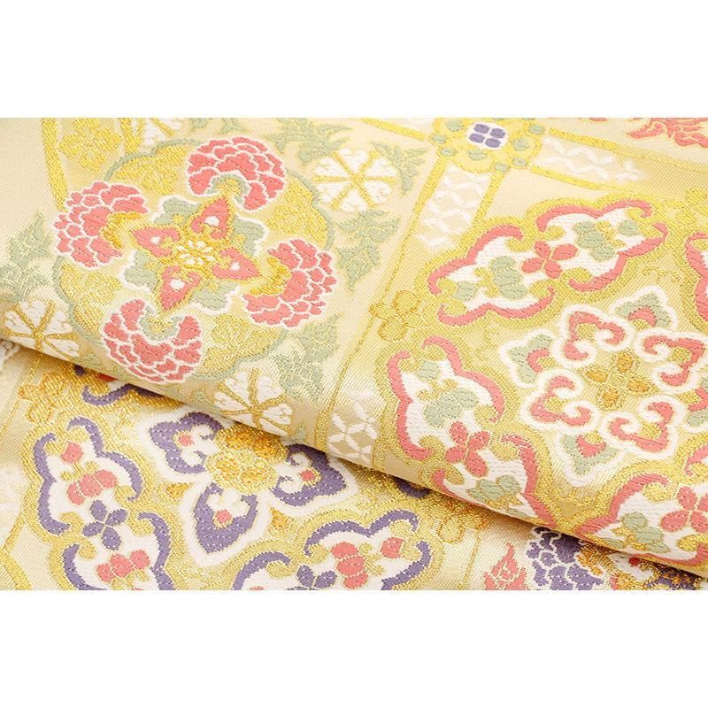 平和屋本店□極上 西陣 川島織物 全通柄 本袋帯 加良錦 黒船段 本金箔