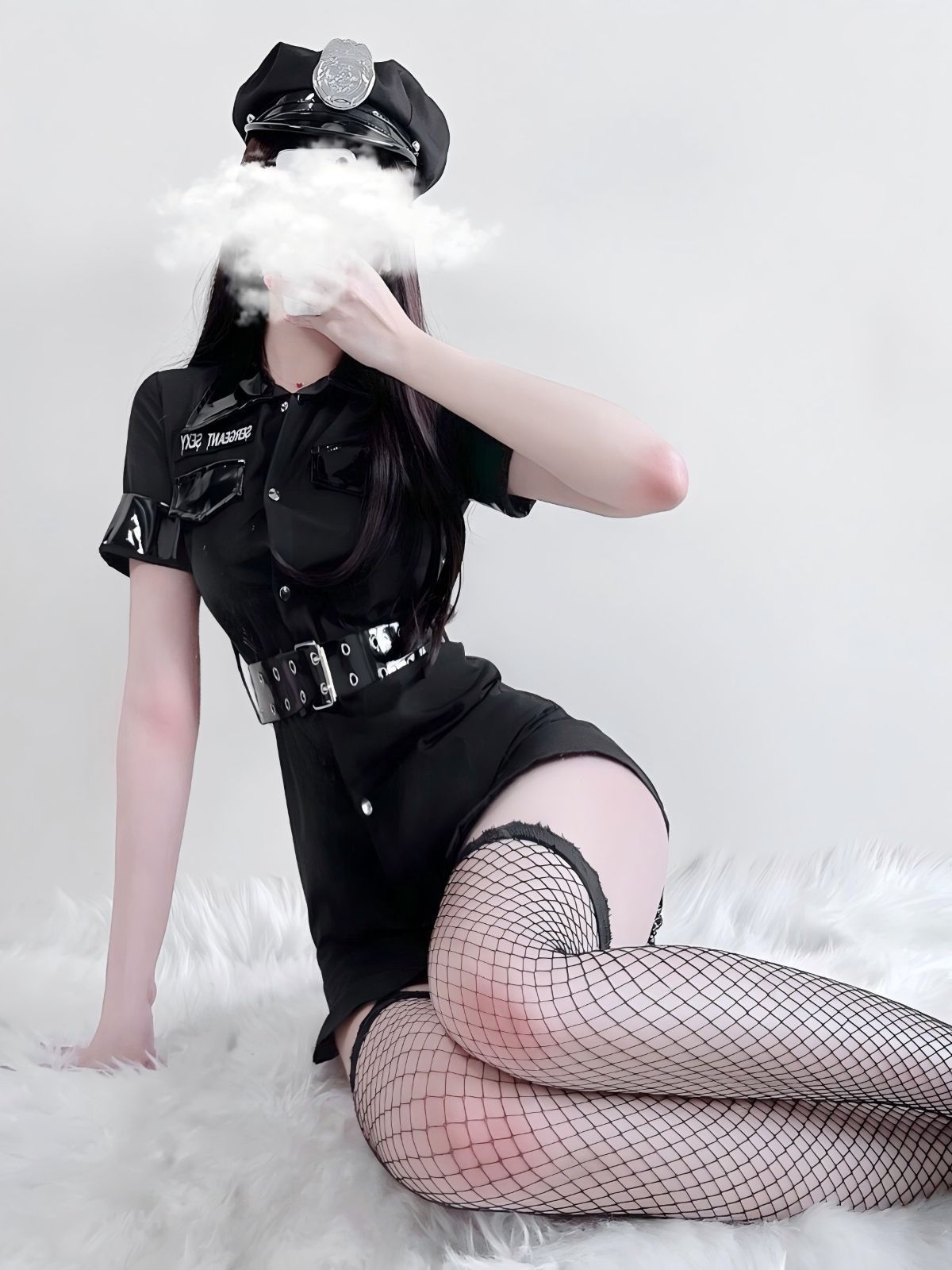 ブラックセクシーポリス制服 キャバクラ風女性用警察衣装