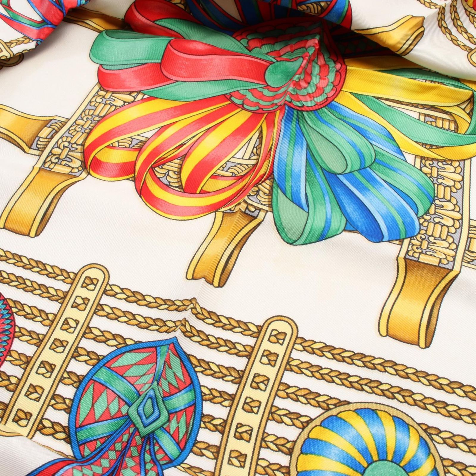 エルメス HERMES スカーフ カレ90 LES RUBANS DU CHEVAL シルク カレ