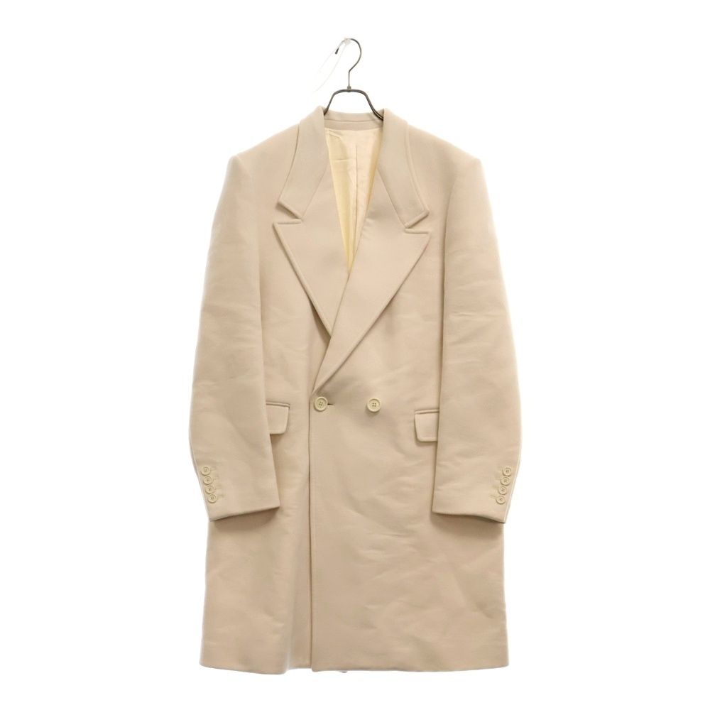 CELINE セリーヌ CASHMERE COAT カシミヤ ダブルブレスト ピークドラペル チェスター ロングコート ホワイト|アイボリー 2M9956700