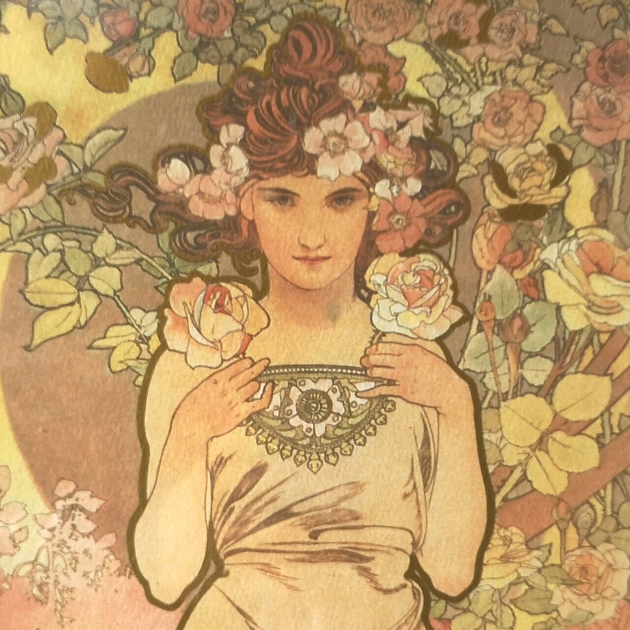 Mucha(アルフォンス ミュシャ）薔薇 ローズ 額付き - メルカリ