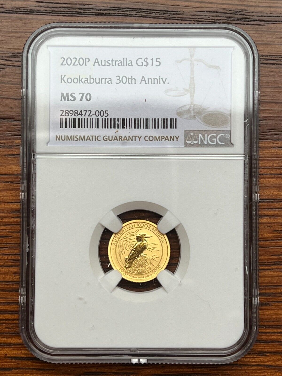 2020P Atralia G$ 15 Kookaburra 30th Anniversary 1|10 oz G Coin NGC MS70
