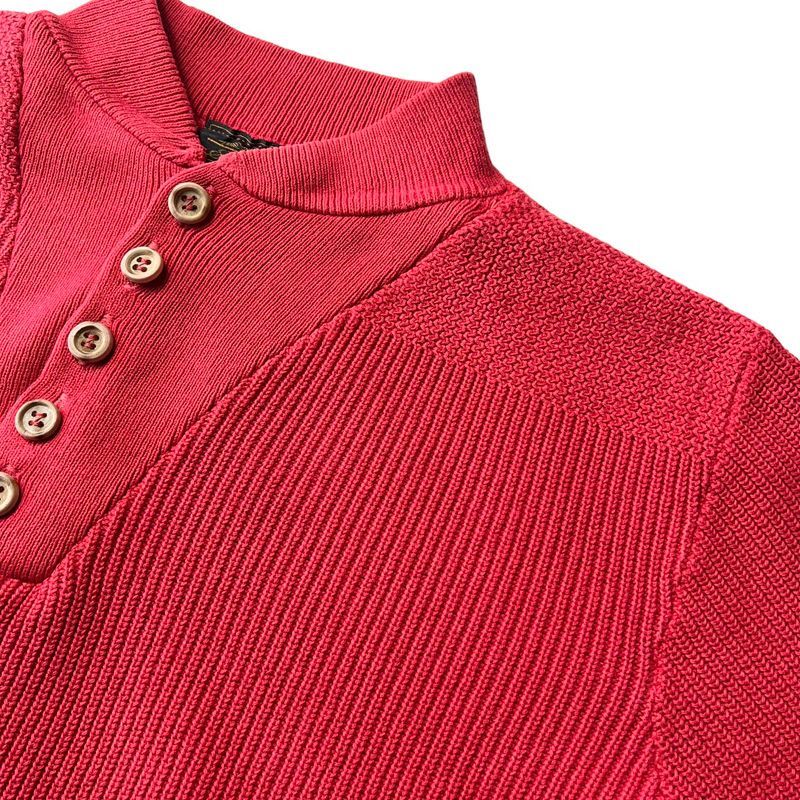 80s 黒タグ Eddie Bauer ヘンリーネック コットン ニット