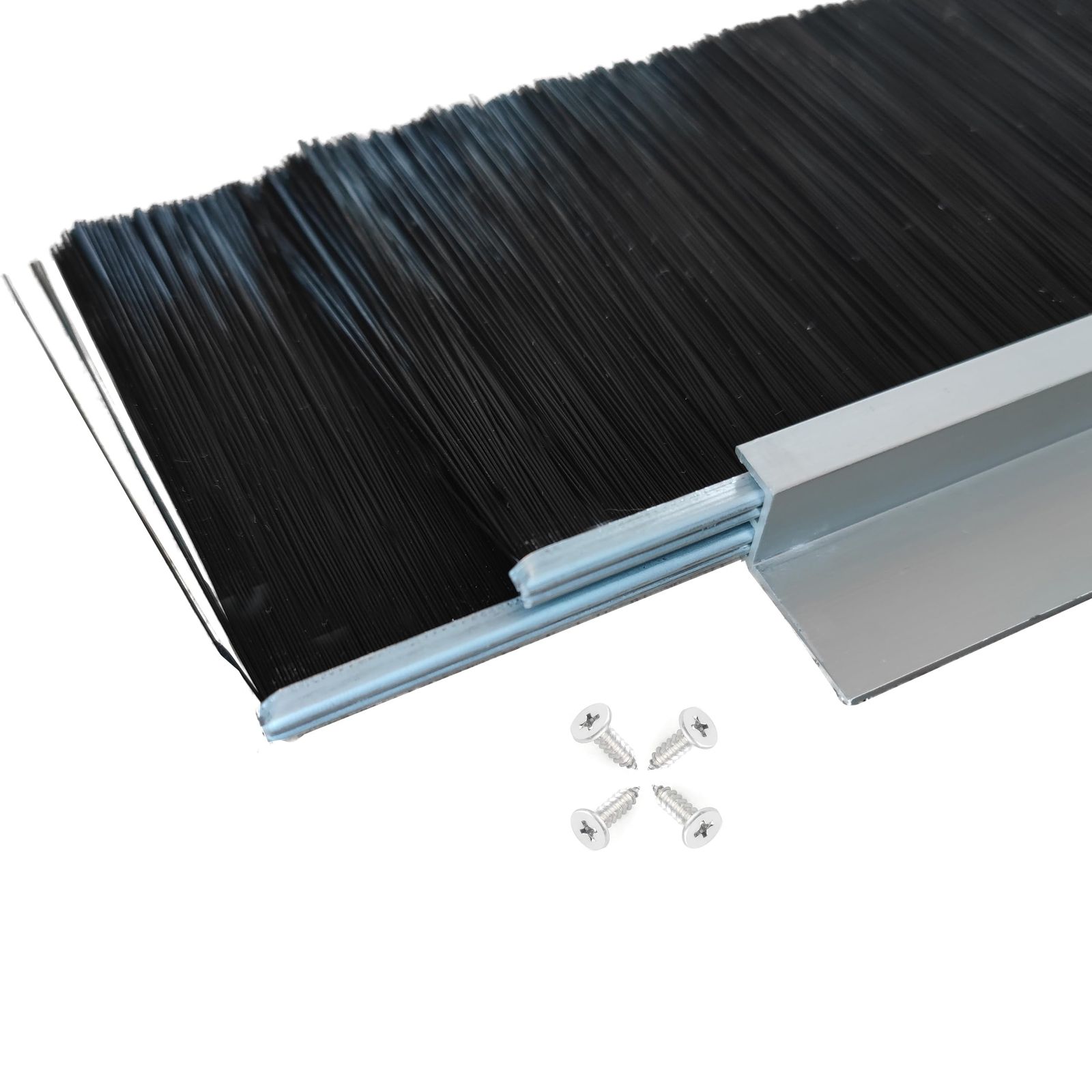 Retsun 2本セット 幅広 二重構造のドア下ブラシ 87 mm×880 mm 隙間が大きいドアに対応 防虫 防風 防塵 高密度PPブラシ＆アルミ製フレーム 高耐久の隙間ガード 隙間対策シール Double 2.5 2