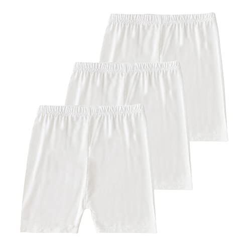 ホワイト_150 [Mon Ange] 女の子 三分丈 レギンス 3枚 セット 薄手 キッズ ショット スパッツ ストレッチ ガールズ タイツ 子供服レギンス (150， ホワイト)