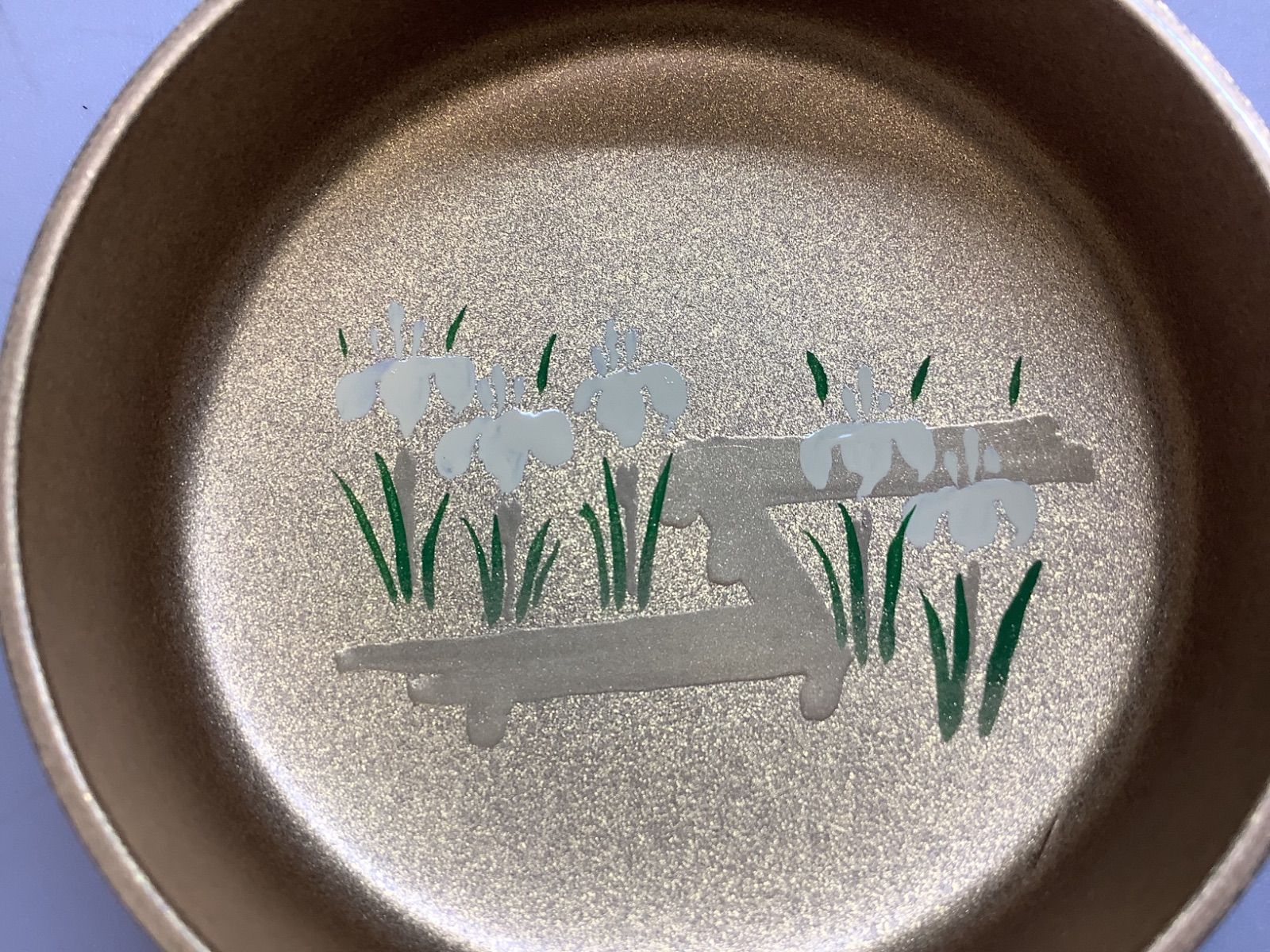 N1 茶道具 棗なつめ 東雲作 内梨子 溜塗中棗 八ッ橋蒔絵 山中塗り