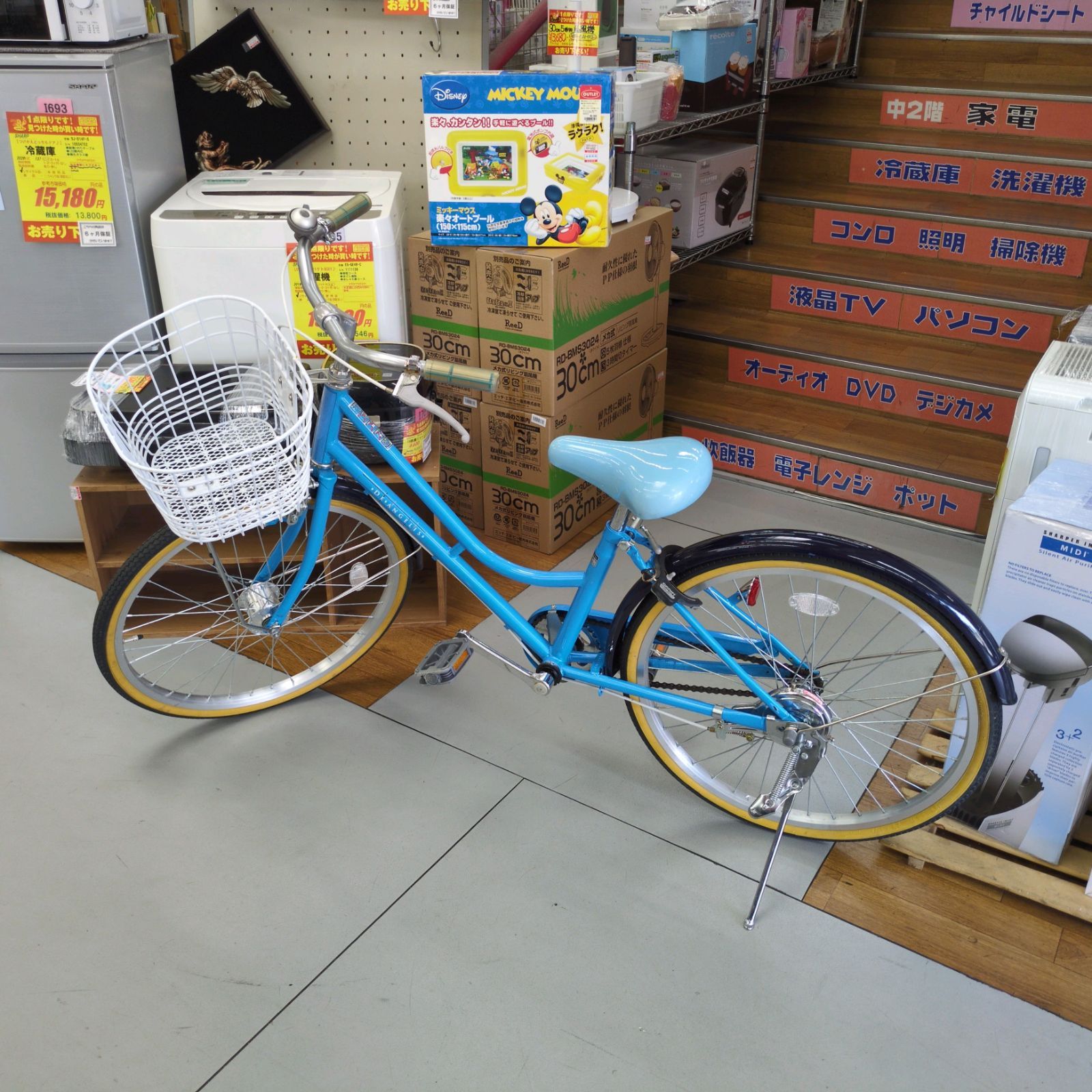 J547 ☆多少使用感有り☆子供自転車☆DE ANGELIS☆LEDオート☆22