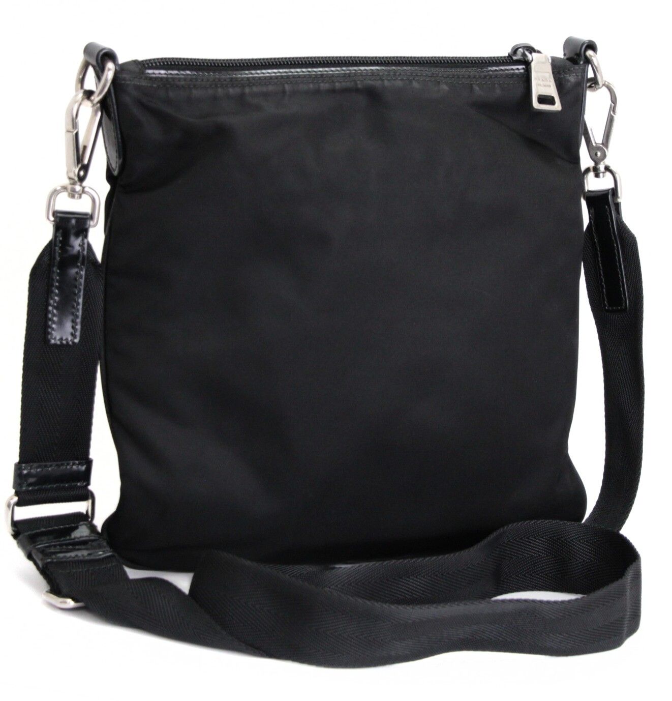 プラダ PRADA 三角ロゴ ショルダーバッグ 外ポケット ナイロン 黒