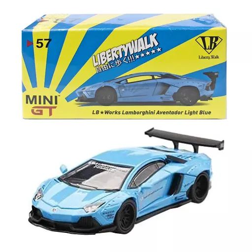 中古】ミニカー 1/64 LB☆WORKS Lamborghini Aventador(ライトブルー