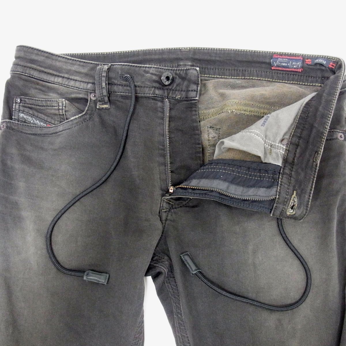 DIESEL ジョグジーンズ W30 THAVAR ブラック コーティング DIESEL ディーゼル ジョグジーンズ JOGG JEANS KROOLEY-NE 0849R